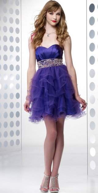 Purple Backless Beading Pleated Ruched Beautiful Cocktail / Prom Dress