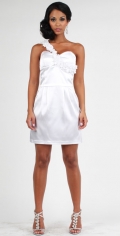 White Pure Flat Mini Simple Sexy One Strap Column Satin Cocktail Dress/ Homecoming Dress