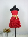 New Style Strapless Wrinkle Taffeta with Bowknot Sash Party/ Homecoming/ Cocktail Dress