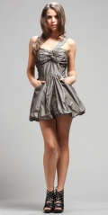 Asymmetrical Straps Gray sweetheart Design A-line knee length/ Mini Cocktail Prom Dress