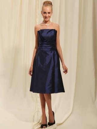 Royal Blue Taffeta Short Customer-Made Bridesmaid Dress (BMD-142)