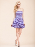 New Style Lilac Tea Length Satin Customer-Made Bridesmaid Dress (BMD-144)
