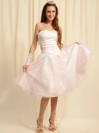 A-line Wholesale Short/ Mini White And Pink Cocktail Dress/ homecoming dress(BMD-170)