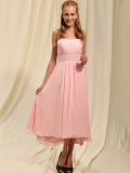 Pleated Sweetheart Short Pink Chiffon Cocktail Celebrity Dress Hot Sale in Spring(BMD-171)