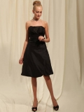 A Line Black Strapless Pleated Sweetheart Sexy Beads Cocktail Dress/ Homecoming Dress(BMD-180)
