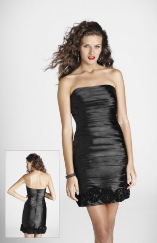 Black Sexy Flat Mini Cocktail Dress/ Homecoming Drsess