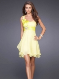 Cheap One Strap Sweetheart A-line New Style Daffodil Cocktail Dress