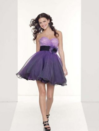 Purple Sweetheart Empire Waist fashion Design short/ mini Cocktail Prom Dress at a low price