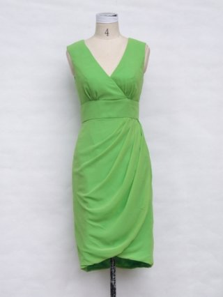 Chiffon V-neck Tea length Sheath/ Column Party/ Homecoming/ Cocktail Dress