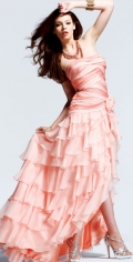 A line Flat Light Pink Cute Princess Elegant Evening Dress/ Bridesmaid Dress