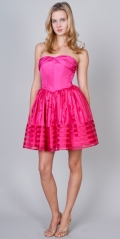 Beautiful Fushia Strapless Fashion Design A-line Mini/ Short Cocktail Prom Dress