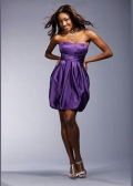 Strapless sweetheart Empire Waist Purple Design Cocktail Prom Dress