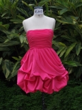 Fuchsia Chiffon and Satin Puffy Style Mini Party/ Homecoming/ Cocktail Dress