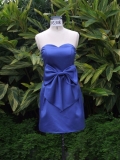 Satin Royal Blue Sweetheart Bowknot Mini Party/ Homecoming/ Cocktail Dress
