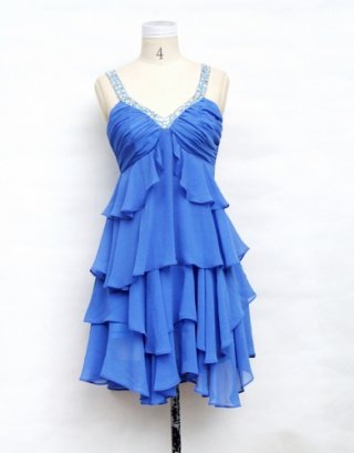 Fabulous Straps with Beadings Layered Chiffon Party/ Homecoming/ Cocktail Dress