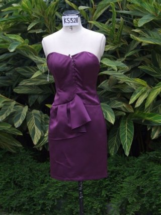 Grape Sweetheart Mid-length Satin Simple Party/ Homecoming/ Cocktail Dress