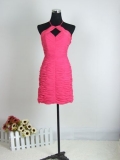 Fuchsia Delicated Design High Neckline Column Homecoming/ Cocktail Dress