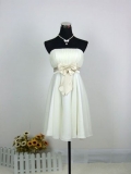 Empire Waist Strapless Sash Bowknot Mid-length Homecoming/ Cocktail Dress