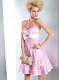 Pink Satin Lovely Spaghetti Straps Style Slight Sweetheart Sleeveless Short Length Cocktail Dresses/ Homecoming Dresses/Party D
