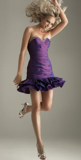 Super Short Whole Pleated Folded Appliques Sexy Mini / Cocktail prom Dress