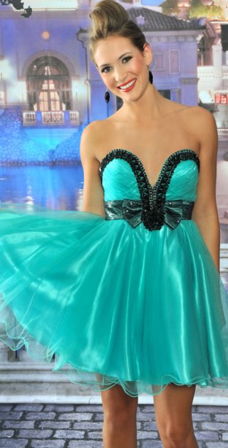 V Neck Backless Black Sequins Lace Butterfly Short / Cocktail Prom Dress