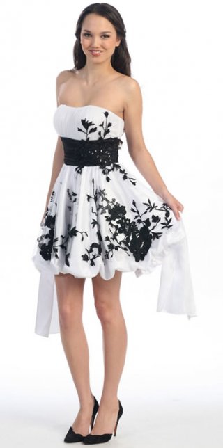 Taffeta A-line Strapless Embroidery Short cocktail dress/ homecoming dresses