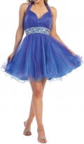 Strapless Halter a-line Beads Organza Sleeveless Short/Mini Length Cocktail Dresses / Homecoming Dresses/Party Dresses