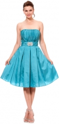 Lovely Strapless Style ice blue taffeta A-line Straight Sleeveless Short Length Cocktail Dresses/ Homecoming Dresses/Party Dress