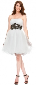Organza A-line Strapless Applique Short cocktail dress/ homecoming dresses