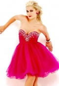 Sweetheart Organza A-line Strapless Short cocktail dress/ homecoming dresses