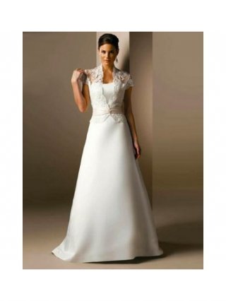 Short Sleeves Lace Wedding Wrap (w0008)