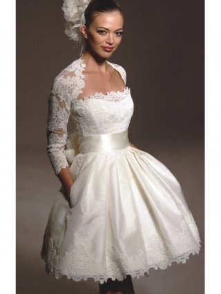 3/4 Length Sleeves lace Bridal Jacket/Wedding Wrap