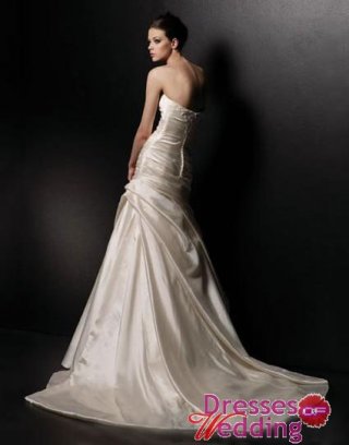 Fancy A-line Taffeta Sweetheart Chapel Bridal Wedding Dresses
