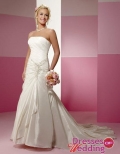 A-Line/Princess Strapless Chapel Train wedding dress for brides 2011 style