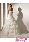 Strapless Neckilne with Rouched Bodice and A line Asymmetrical Skirt in Chapel Train Designs Top Seller 2010 New Wedding