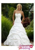 Strapless Empire Bodice with Asymmetrical Pick up A line Skirt Hot Sell Summer Wedding Dress