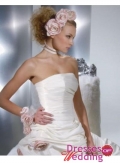 Strapless Rouched Bodice with Asymmetrical Pick up Sirt Hot Sell Wedding Dress