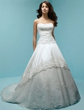 A line Strapless Semi-Cathedral Wedding Dress (yz0314)