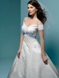 A-line Off-the -shoulder Semi-Cathedral Train Wedding Dresses (yz0299)