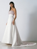 A line StraplessSemi-Cathedral Train Wedding Dress (yz0427)
