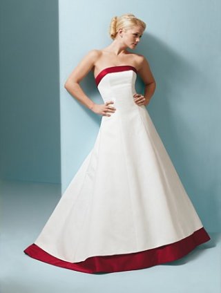 A line StraplessSweep Train Wedding Dress (yz0422)