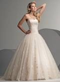 A-line Strapless Ballgown Tulle Wedding Dresses (yz0452)