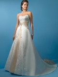 A-line halter Semi-Cathedral Train Wedding Dresses (yz0383)