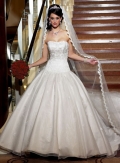 A-line Strapless Ballgown Satin Wedding Dresses (yz0447)