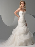 A-line Strapless Pick-up Taffeta Wedding Dresses (SK0150)