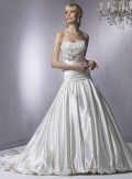 A-line Strapless Satin Lace Wedding Dresses (SK0144)