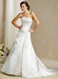 A-line Strapless Satin Wedding Dresses (SK0141)