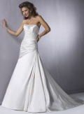 A-line Strapless Satin Wedding Dresses (SK0134)