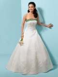 A-line strapless Semi-Cathedral Train Wedding Dresses (yz0378)