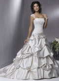A-line Strapless Satin Wedding Dresses (SK0136)